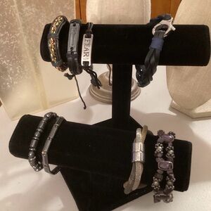 🔥 SALE 25% OFF-Lot of 8 bracelets, leather, stretch, metal, mesh